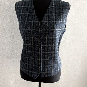 Blue tweed vest